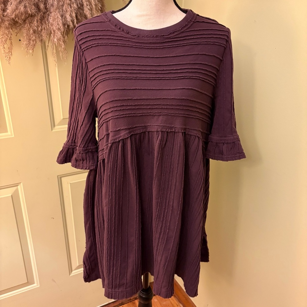 FREE PEOPLE Take a Spin Tunic Dress in Black Honey size S - Picture 2 of 13